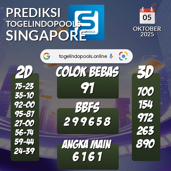 Prediksi togelindopools singapore: Minggu 05 Oktober 2025 Hari Ini (Analisis Data, Manfaat, Risiko, & Tips)