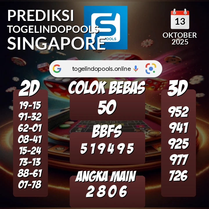 Prediksi togelindopools singapore: Senin 13 Oktober 2025 Hari Ini (Analisis Data, Manfaat, Risiko, & Tips)