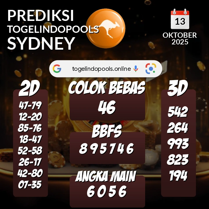 Prediksi togelindopools sydney: Senin 13 Oktober 2025 Hari Ini (Analisis Data, Manfaat, Risiko, & Tips)