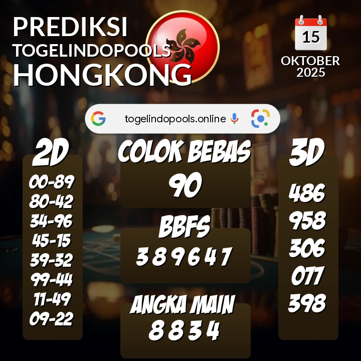 Prediksi togelindopools hongkong: Rabu 15 Oktober 2025 Hari Ini (Analisis Data, Manfaat, Risiko, & Tips)