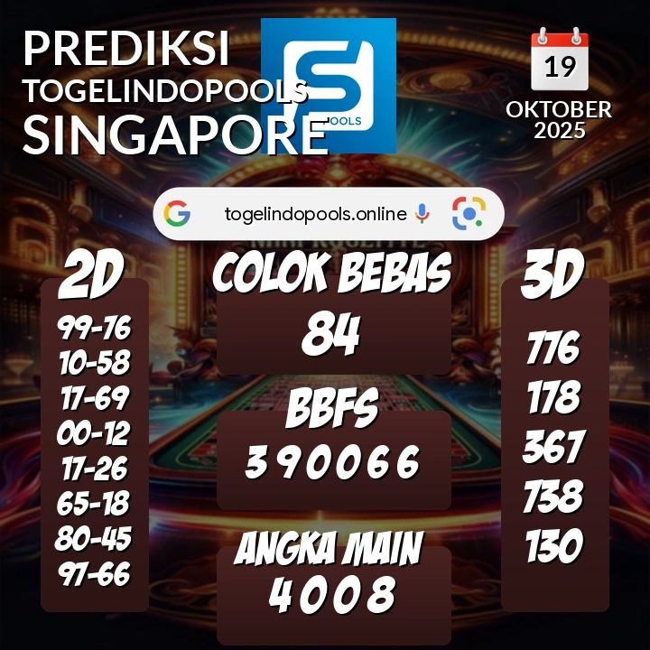 Prediksi togelindopools singapore: Minggu 19 Oktober 2025 Hari Ini (Analisis Data, Manfaat, Risiko, & Tips)