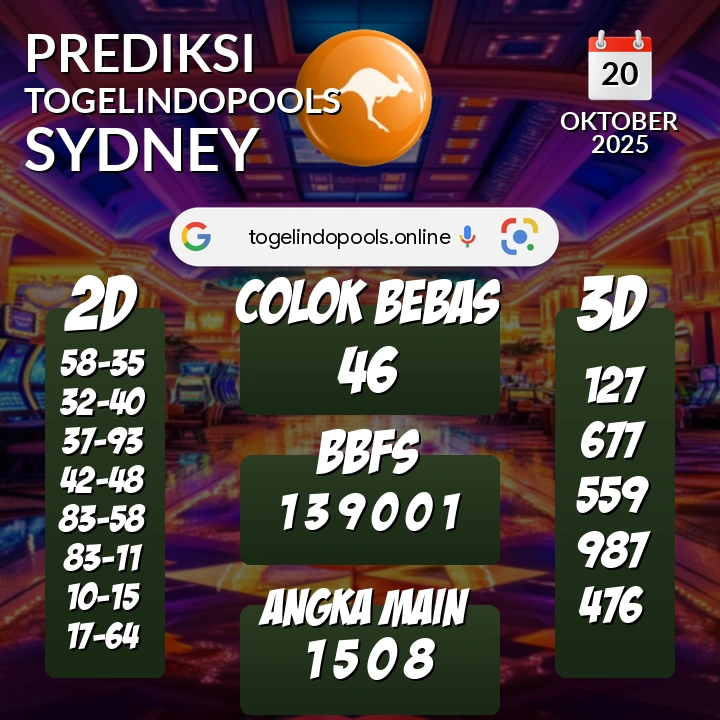 Prediksi togelindopools sydney: Senin 20 Oktober 2025 Hari Ini (Analisis Data, Manfaat, Risiko, & Tips)