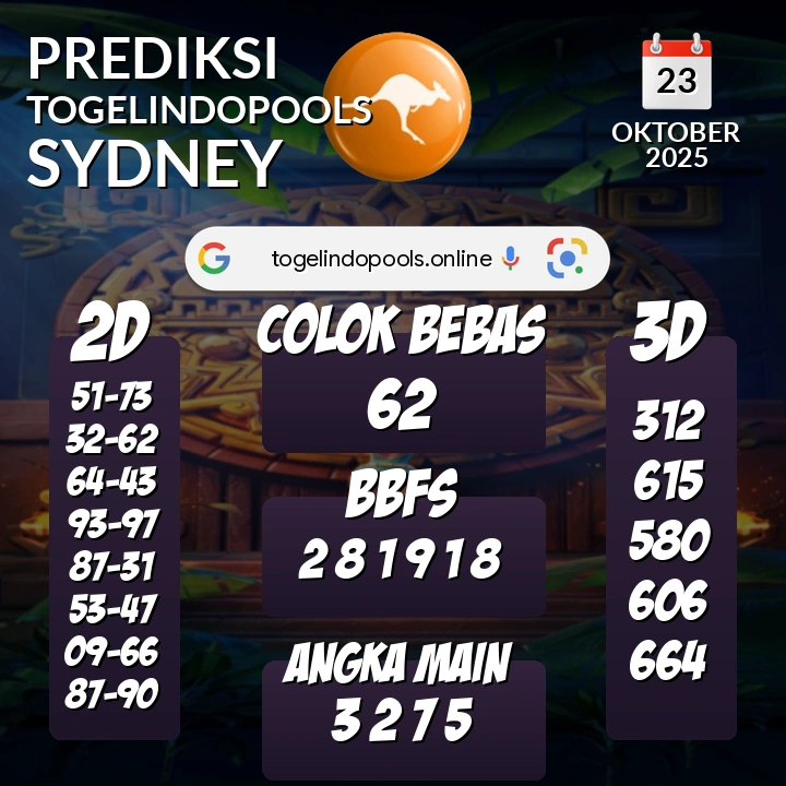 Prediksi togelindopools sydney: Kamis 23 Oktober 2025 Hari Ini (Analisis Data, Manfaat, Risiko, & Tips)