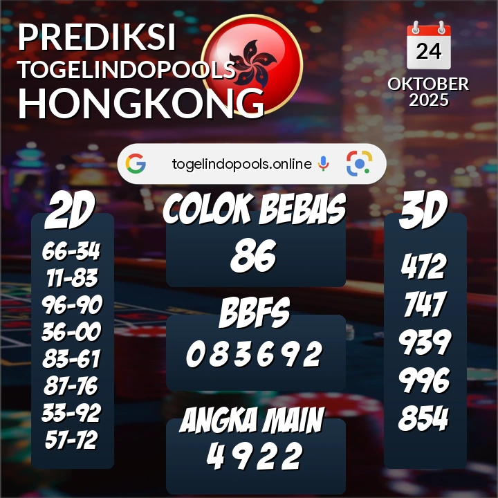 Prediksi togelindopools hongkong: Jumat 24 Oktober 2025 Hari Ini (Analisis Data, Manfaat, Risiko, & Tips)