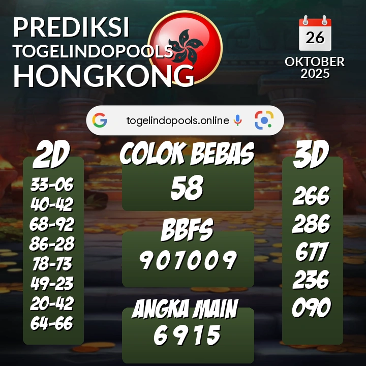 Prediksi togelindopools hongkong: Minggu 26 Oktober 2025 Hari Ini (Analisis Data, Manfaat, Risiko, & Tips)
