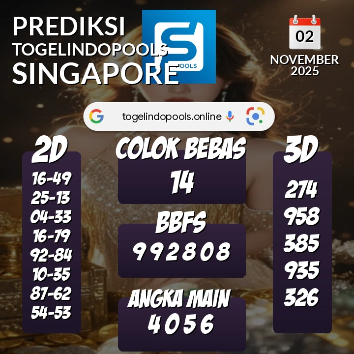 Prediksi togelindopools singapore: Minggu 02 November 2025 Hari Ini (Analisis Data, Manfaat, Risiko, & Tips)