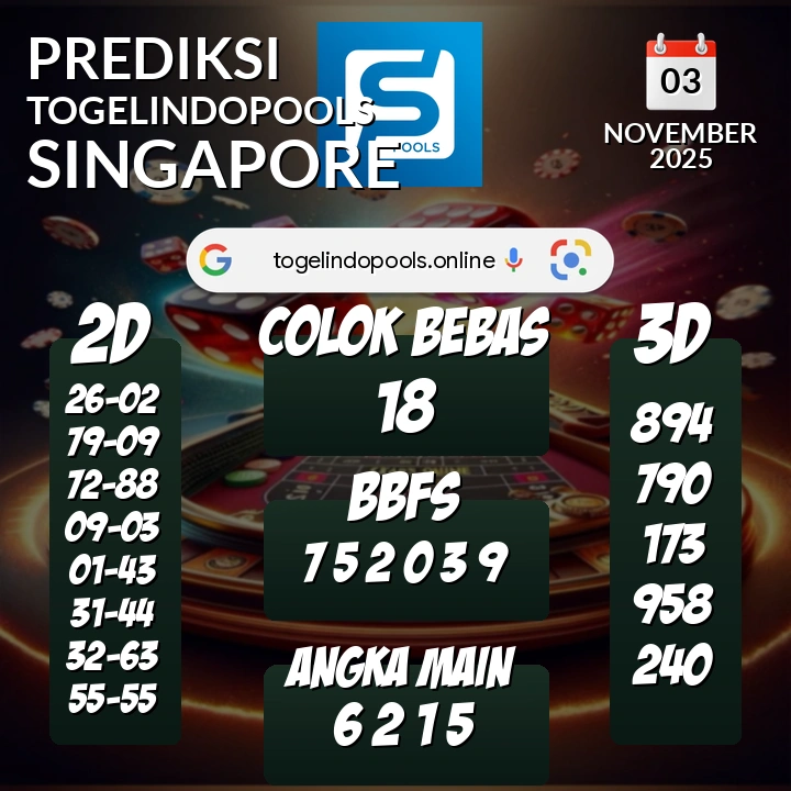 Prediksi togelindopools singapore: Senin 03 November 2025 Hari Ini (Analisis Data, Manfaat, Risiko, & Tips)