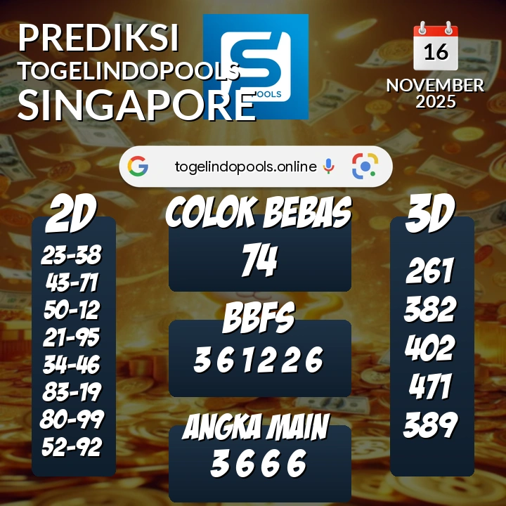 Prediksi togelindopools singapore: Minggu 16 November 2025 Hari Ini (Analisis Data, Manfaat, Risiko, & Tips)