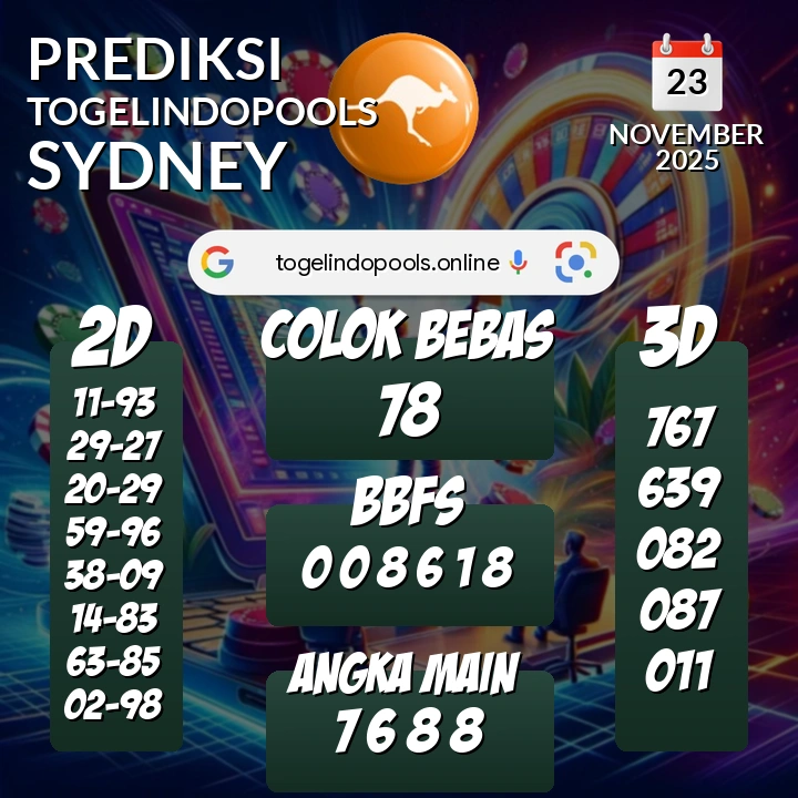 Prediksi togelindopools sydney: Minggu 23 November 2025 Hari Ini (Analisis Data, Manfaat, Risiko, & Tips)