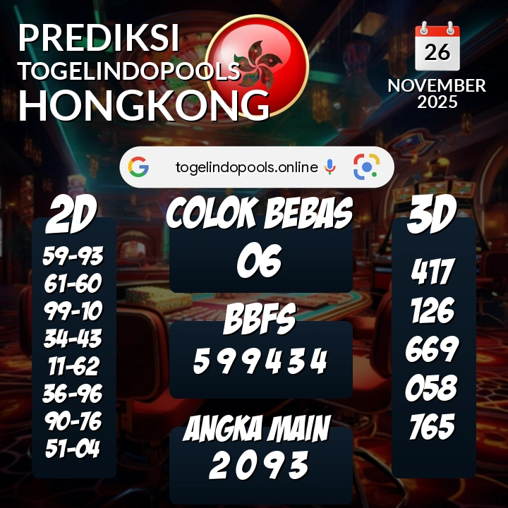 Prediksi togelindopools hongkong: Rabu 26 November 2025 Hari Ini (Analisis Data, Manfaat, Risiko, & Tips)