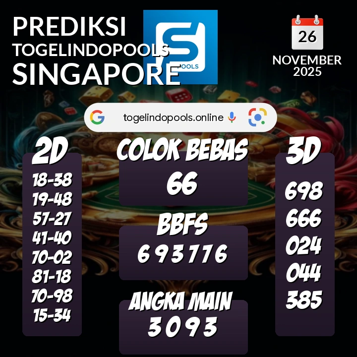 Prediksi togelindopools singapore: Rabu 26 November 2025 Hari Ini (Analisis Data, Manfaat, Risiko, & Tips)