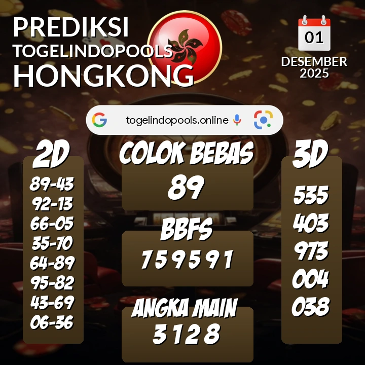 Prediksi togelindopools hongkong: Senin 01 Desember 2025 Hari Ini (Analisis Data, Manfaat, Risiko, & Tips)