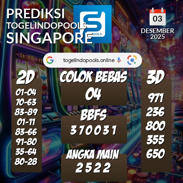 Prediksi togelindopools singapore: Rabu 03 Desember 2025 Hari Ini (Analisis Data, Manfaat, Risiko, & Tips)