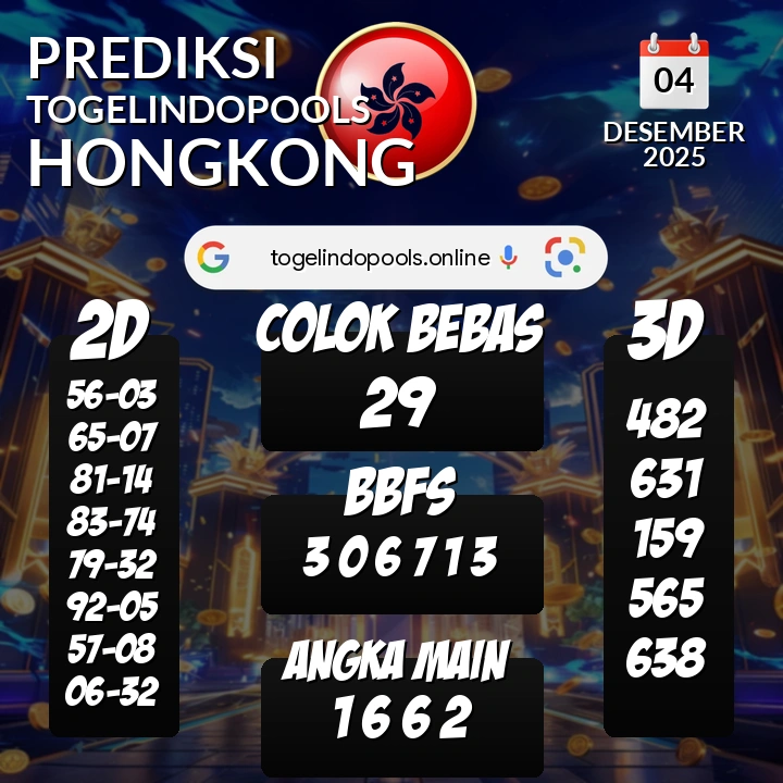 Prediksi togelindopools hongkong: Kamis 04 Desember 2025 Hari Ini (Analisis Data, Manfaat, Risiko, & Tips)