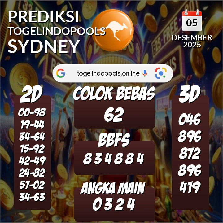Prediksi togelindopools sydney: Jumat 05 Desember 2025 Hari Ini (Analisis Data, Manfaat, Risiko, & Tips)