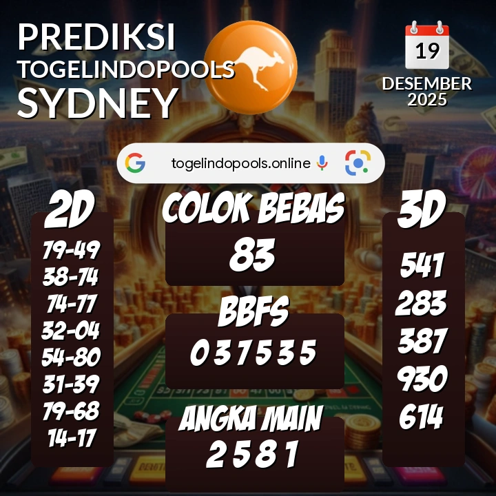 Prediksi togelindopools sydney: Jumat 19 Desember 2025 Hari Ini (Analisis Data, Manfaat, Risiko, & Tips)