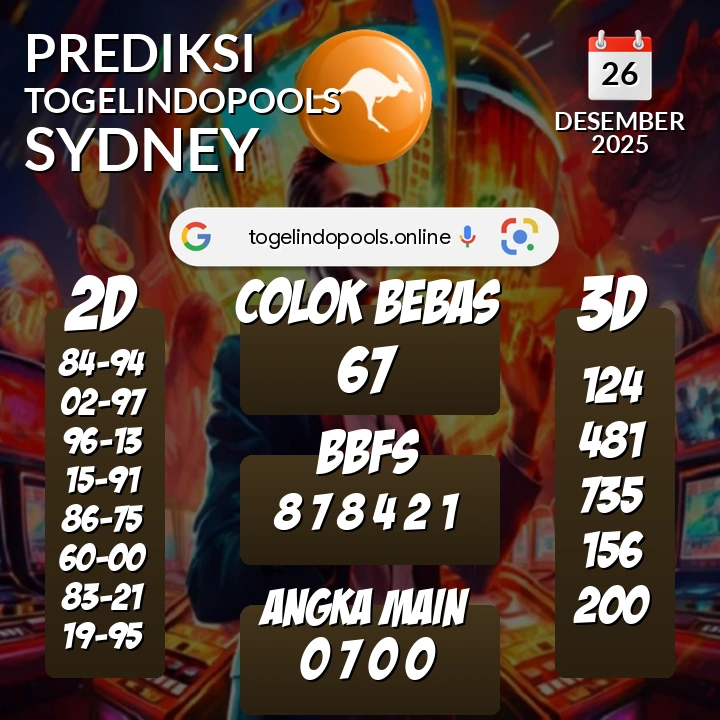Prediksi togelindopools sydney: Jumat 26 Desember 2025 Hari Ini (Analisis Data, Manfaat, Risiko, & Tips)