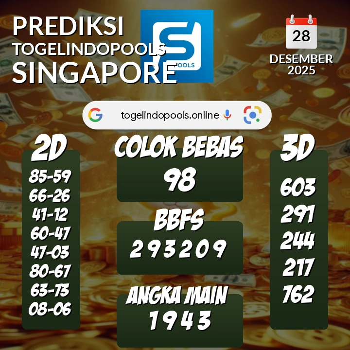 Prediksi togelindopools singapore: Minggu 28 Desember 2025 Hari Ini (Analisis Data, Manfaat, Risiko, & Tips)
