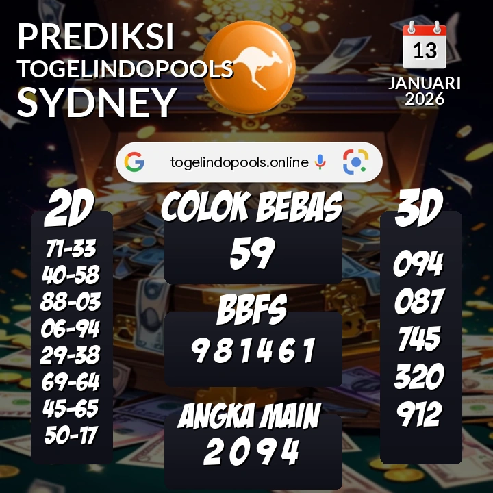 Prediksi togelindopools sydney: Selasa 13 Januari 2026 Hari Ini (Analisis Data, Manfaat, Risiko, & Tips)