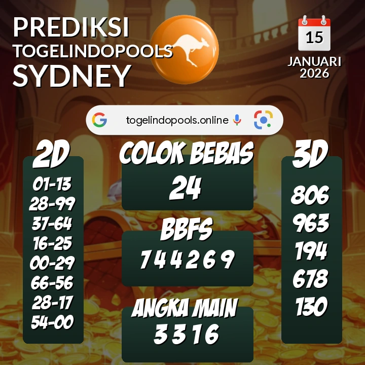 Prediksi togelindopools sydney: Kamis 15 Januari 2026 Hari Ini (Analisis Data, Manfaat, Risiko, & Tips)