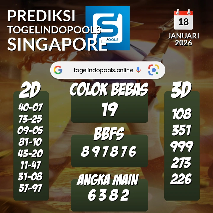 Prediksi togelindopools singapore: Minggu 18 Januari 2026 Hari Ini (Analisis Data, Manfaat, Risiko, & Tips)