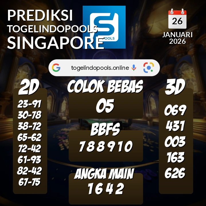 Prediksi togelindopools singapore: Senin 26 Januari 2026 Hari Ini (Analisis Data, Manfaat, Risiko, & Tips)