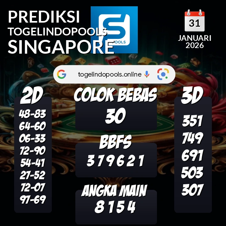Prediksi togelindopools singapore: Sabtu 31 Januari 2026 Hari Ini (Analisis Data, Manfaat, Risiko, & Tips)