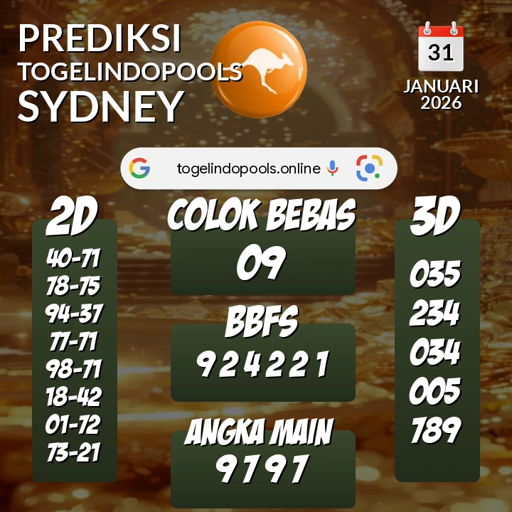 Prediksi togelindopools sydney: Sabtu 31 Januari 2026 Hari Ini (Analisis Data, Manfaat, Risiko, & Tips)