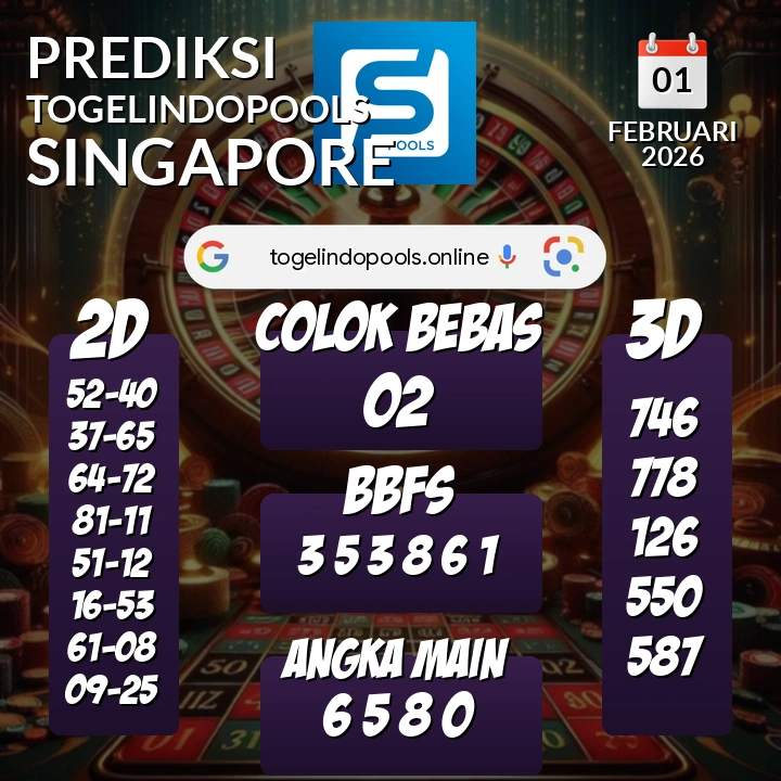 Prediksi togelindopools singapore: Minggu 01 Februari 2026 Hari Ini (Analisis Data, Manfaat, Risiko, & Tips)