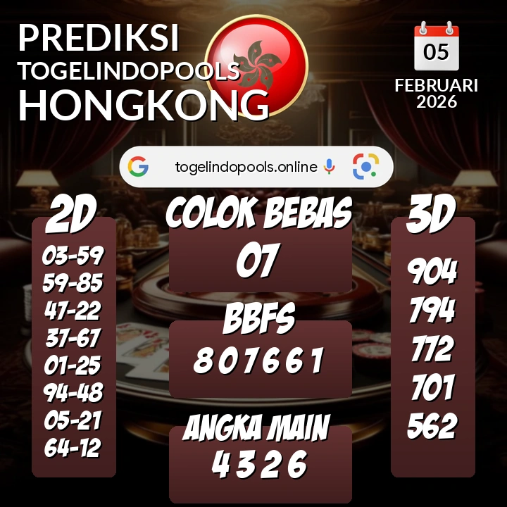 Prediksi togelindopools hongkong: Kamis 05 Februari 2026 Hari Ini (Analisis Data, Manfaat, Risiko, & Tips)