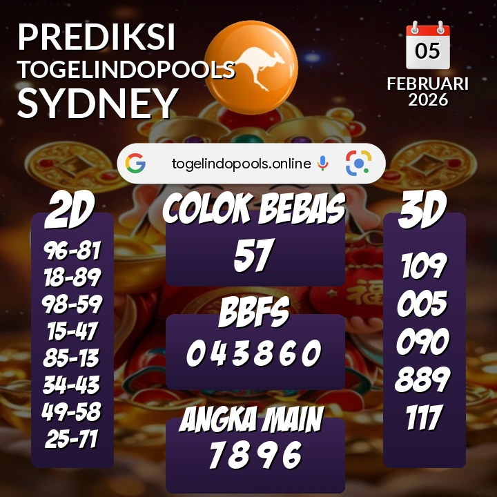 Prediksi togelindopools sydney: Kamis 05 Februari 2026 Hari Ini (Analisis Data, Manfaat, Risiko, & Tips)