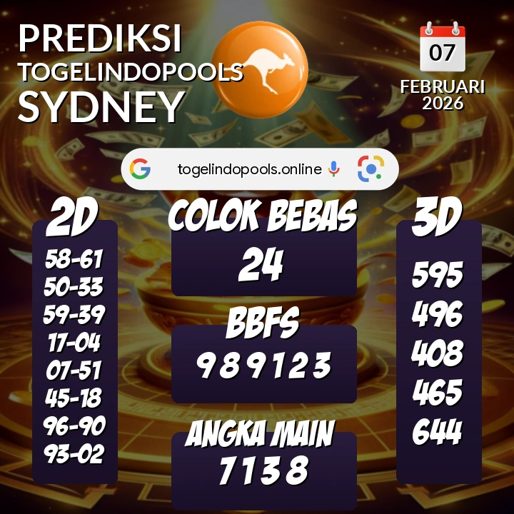 Prediksi togelindopools sydney: Sabtu 07 Februari 2026 Hari Ini (Analisis Data, Manfaat, Risiko, & Tips)