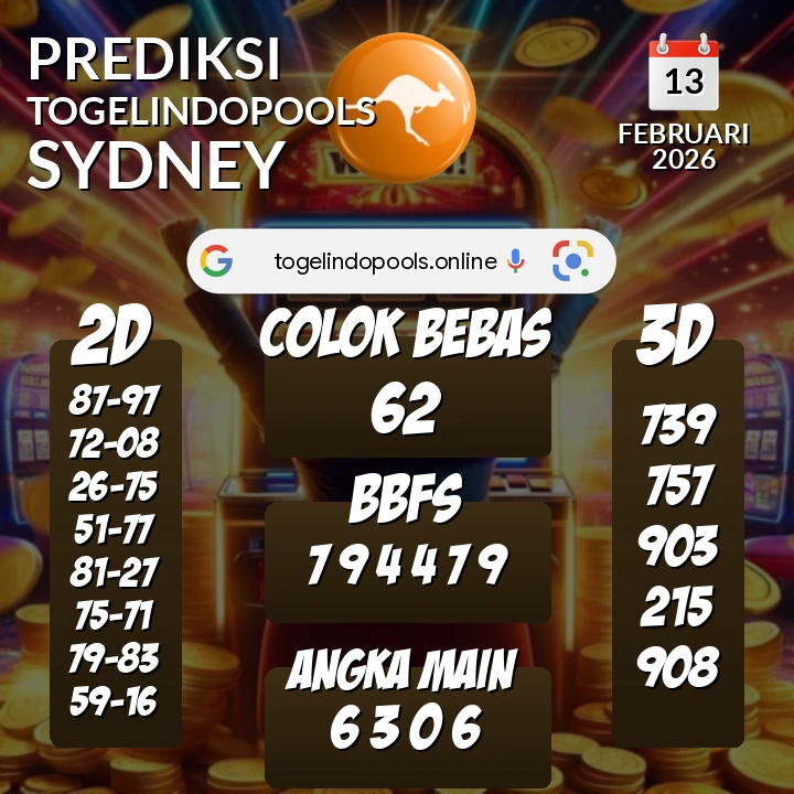 Prediksi togelindopools sydney: Jumat 13 Februari 2026 Hari Ini (Analisis Data, Manfaat, Risiko, & Tips)
