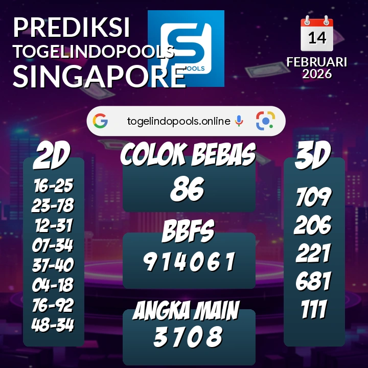 Prediksi togelindopools singapore: Sabtu 14 Februari 2026 Hari Ini (Analisis Data, Manfaat, Risiko, & Tips)