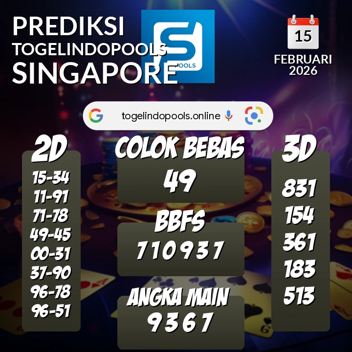 Prediksi togelindopools singapore: Minggu 15 Februari 2026 Hari Ini (Analisis Data, Manfaat, Risiko, & Tips)