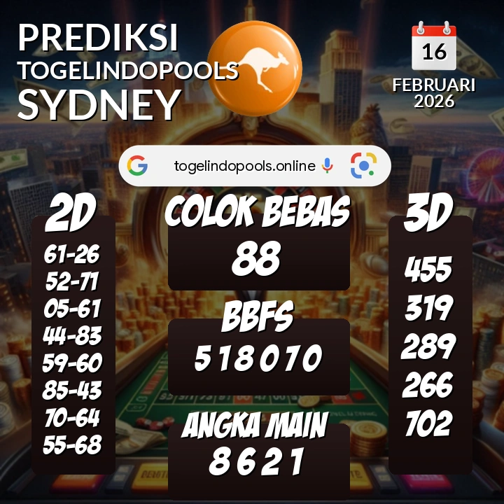 Prediksi togelindopools sydney: Senin 16 Februari 2026 Hari Ini (Analisis Data, Manfaat, Risiko, & Tips)
