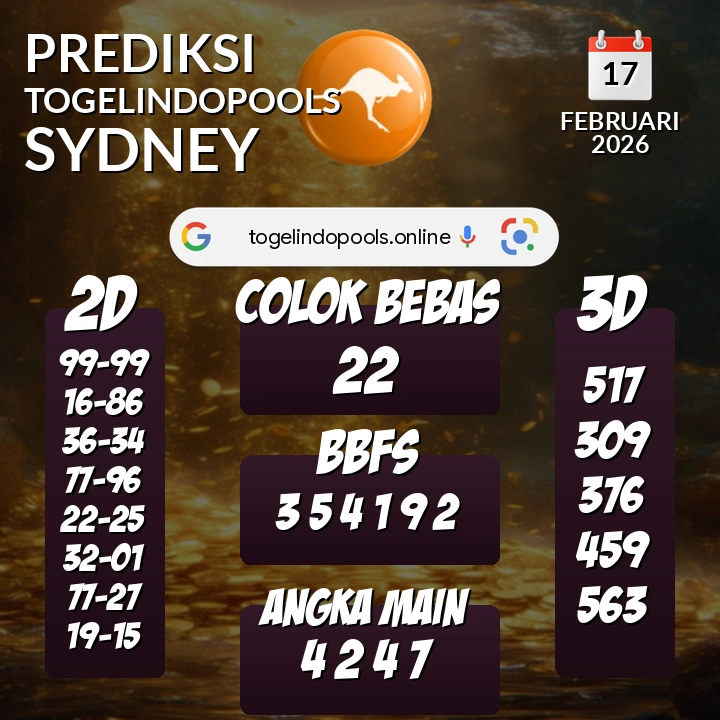 Prediksi togelindopools sydney: Selasa 17 Februari 2026 Hari Ini (Analisis Data, Manfaat, Risiko, & Tips)