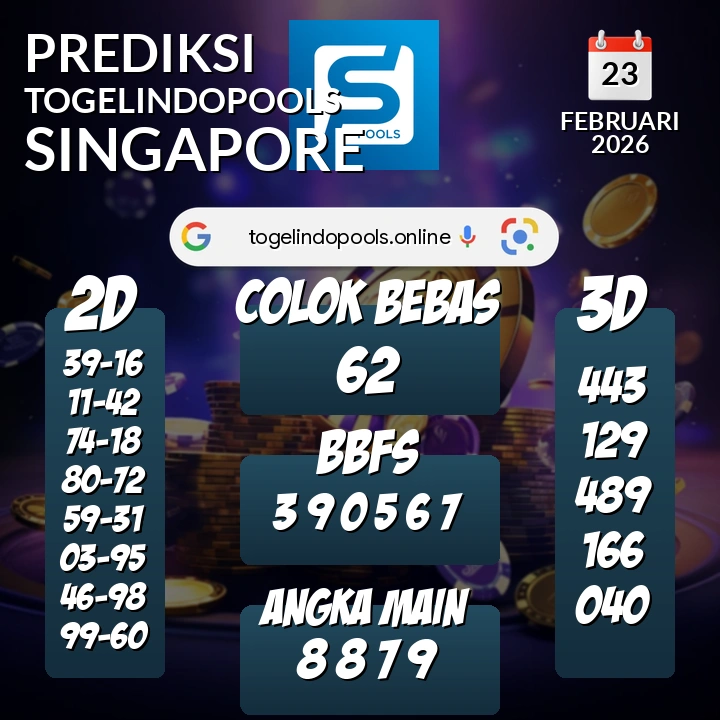 Prediksi togelindopools singapore: Senin 23 Februari 2026 Hari Ini (Analisis Data, Manfaat, Risiko, & Tips)