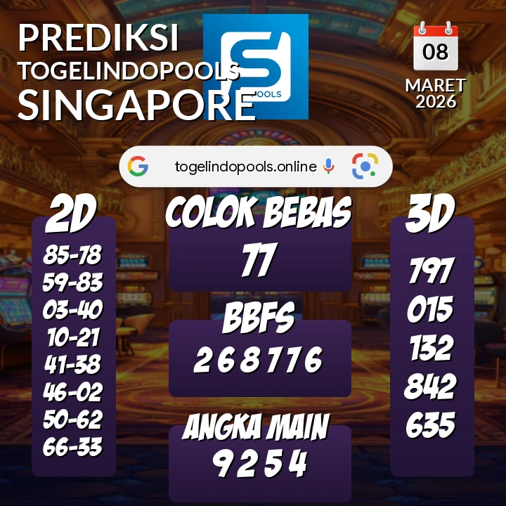 Prediksi togelindopools singapore: Minggu 08 Maret 2026 Hari Ini (Analisis Data, Manfaat, Risiko, & Tips)