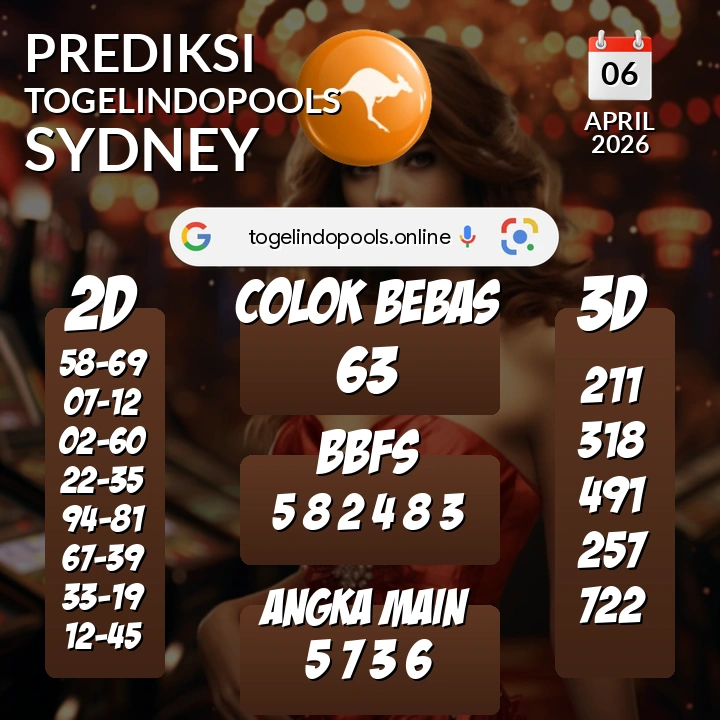 Prediksi togelindopools sydney: Senin 06 April 2026 Hari Ini (Analisis Data, Manfaat, Risiko, & Tips)