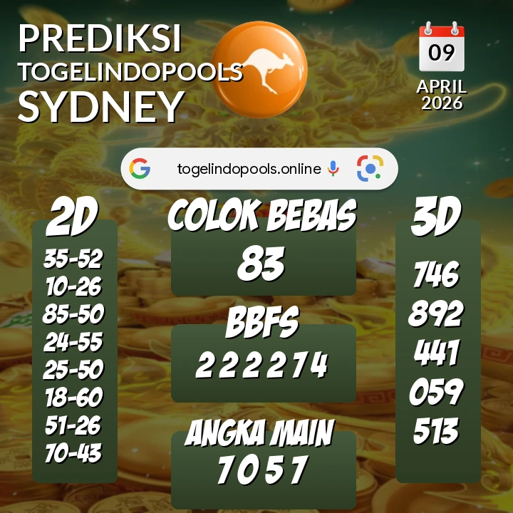 Prediksi togelindopools sydney: Kamis 09 April 2026 Hari Ini (Analisis Data, Manfaat, Risiko, & Tips)