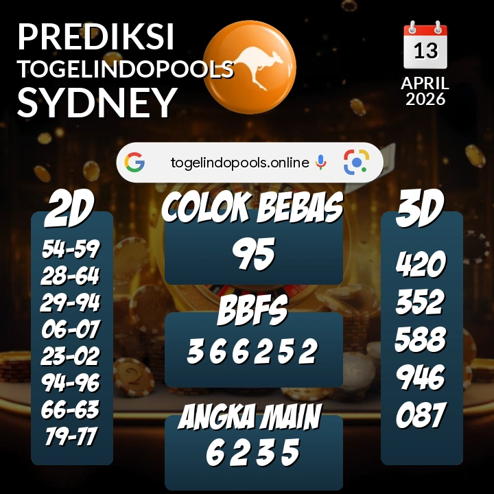 Prediksi togelindopools sydney: Senin 13 April 2026 Hari Ini (Analisis Data, Manfaat, Risiko, & Tips)
